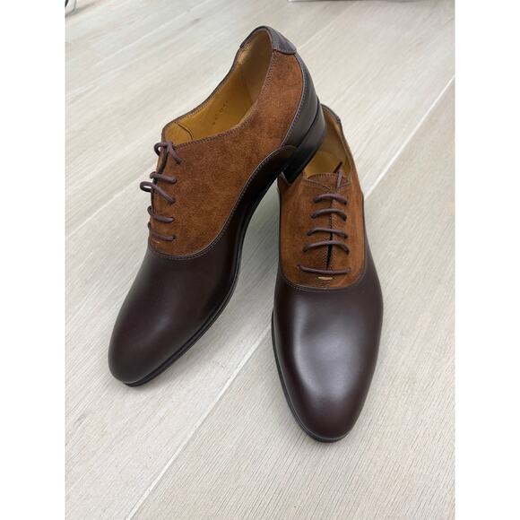 Gucci Men Lace up oxford shoe in double G Dark brown leather Size 8.5 main image 6